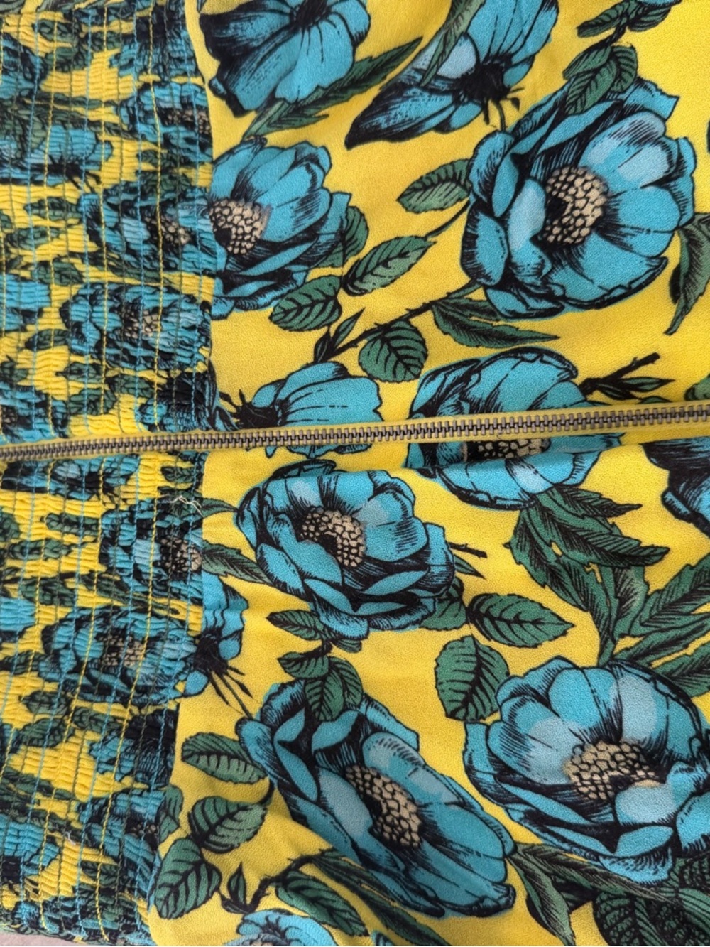 Alice + Olivia Yellow Floral Sundress with Teal Accents - Picture 3 of 6